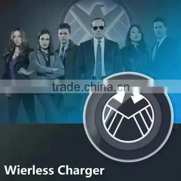 For samsung S6 edge QI wireless charger, for Samsung S6 edge Avengers edition Wireless charging pad Captain America Shield
