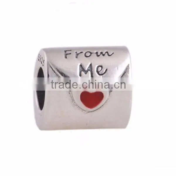 Fashion Jewelry Enamel Heart 925 Sterling Silver European Beads Bag Beads