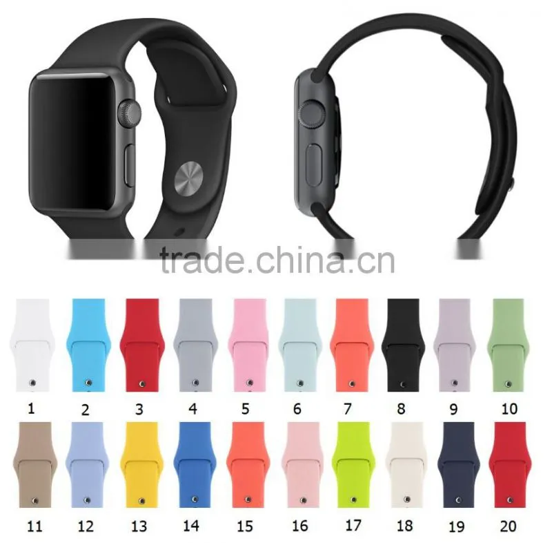 Black silicon watch band for apple watch