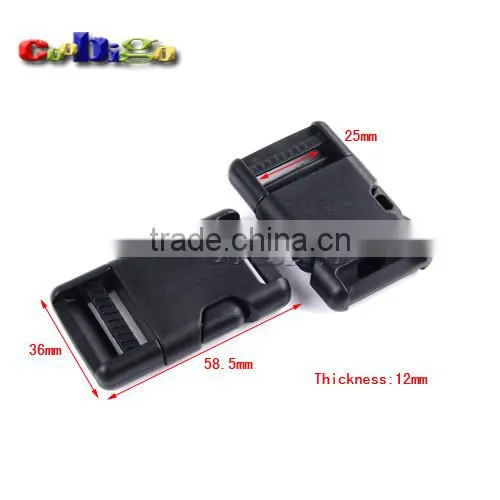 Plastic Single Adjustable Circular Buckle For Tactical Backpack Straps #FLC335-20/25/B-25/30