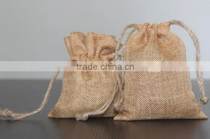 Functional cotton linen drawstring bag with low price