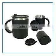 Rubber Ribbed Stainless Steel Custom Coffee Mugs