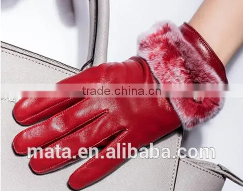 Wholesal Light Luxury Real Sheep Leather Touch Screen Gloves