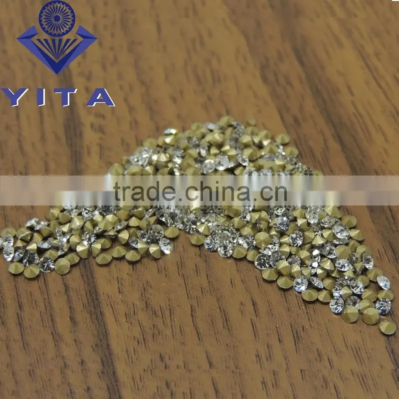 white clear color ss16 diameter 4.0mm Point Back Glass Rhinestones Chaton Stones for Dress