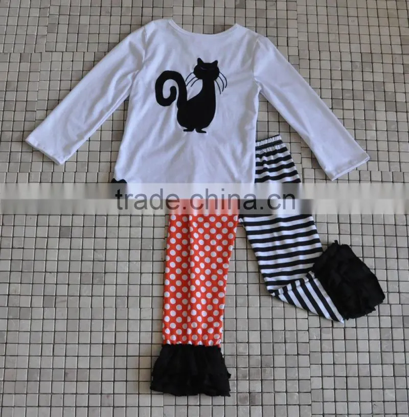 CHEVRON RUFFLED WESTERN KIDS TURKEY THANKSGIVING OUTFITS