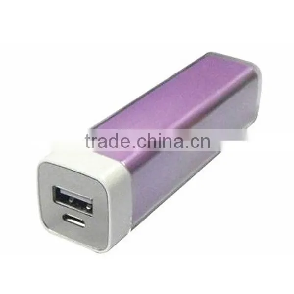 Lipstick 2200mAh power bank with LED light mobile phone emergency battery charger