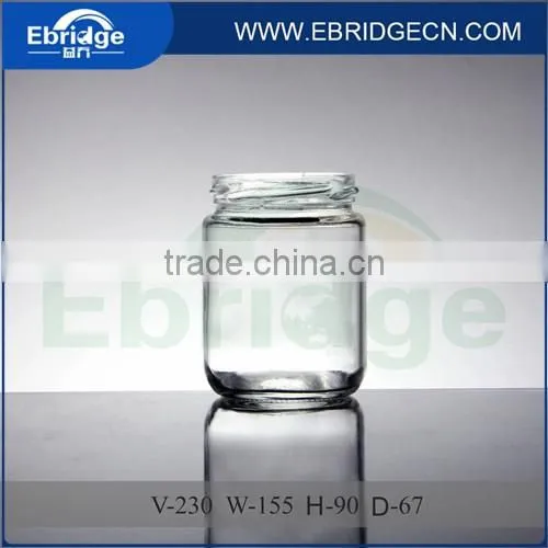 230ml Round Flint Glass Jam Jar