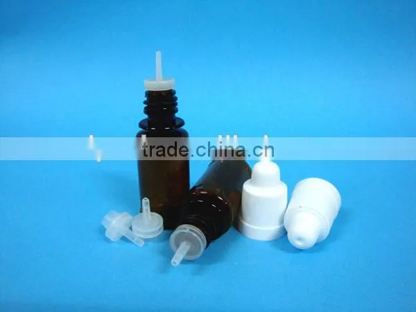 30ml PET e-liquid bottle with double insurance cap, plastic eye dropper bottle