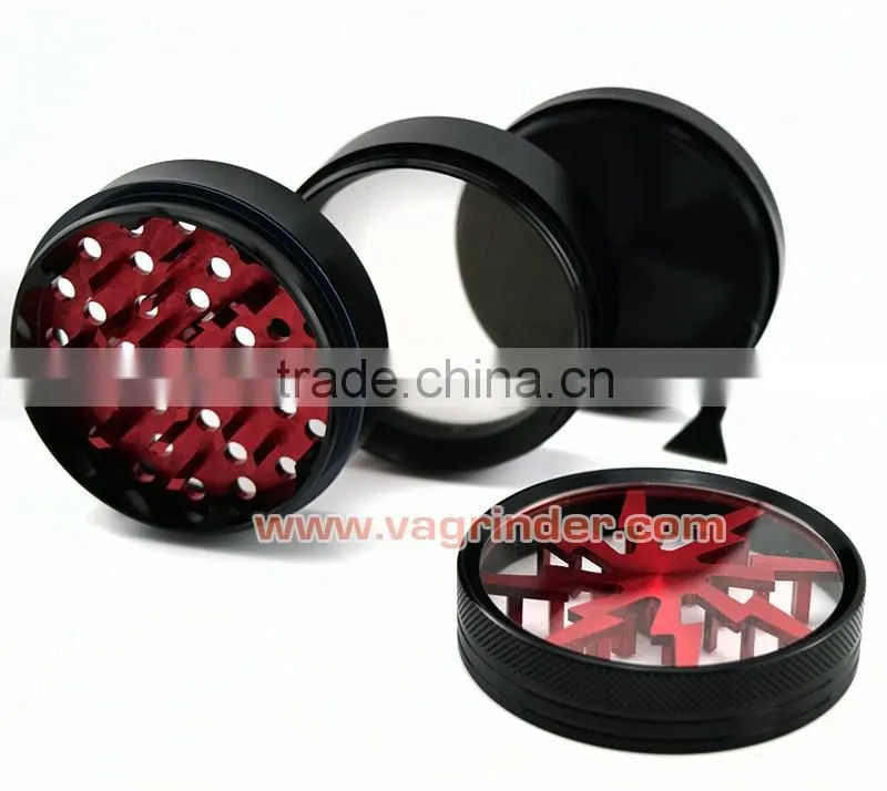 VA Lightning Grinder 2.5 Inch Herb Grinder Aluminium Golden Grinder wholesale herb grinder/CNC herba Custom Logo is Free