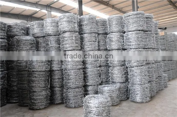Hot dipped galvanized weight of barbed wire price per roll/barbed wire price