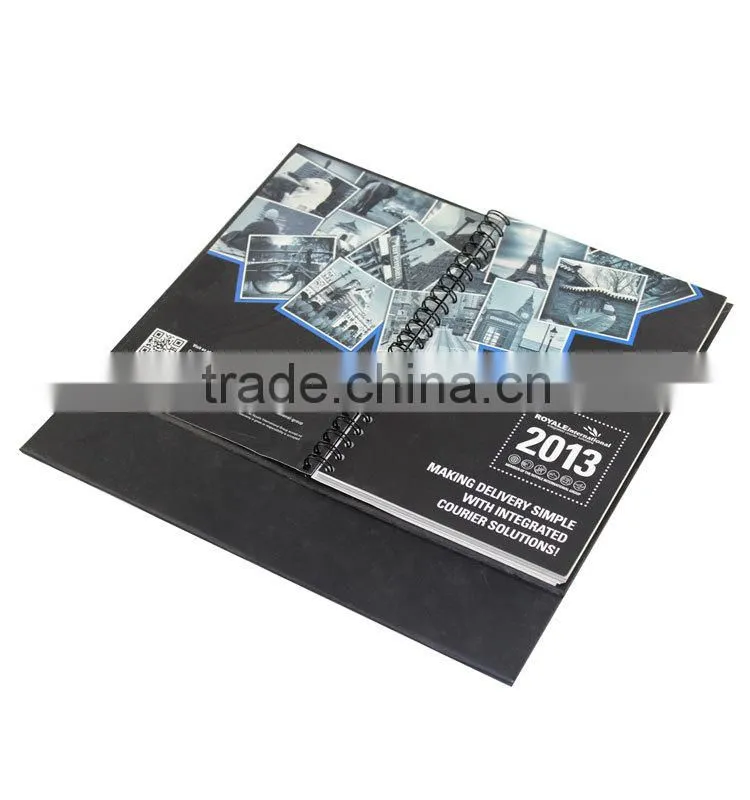 Offset printing 2016 New design spiral binding paper custom table calendar wholesale