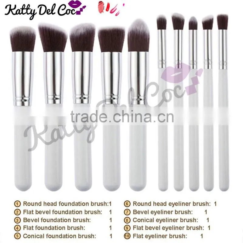 Cosmetics brush wholesale 10pcs gold alumium luxury best quality professional makeup brush set