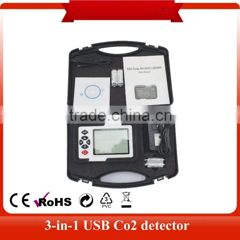 TL-2000 2016 USB interface Gas Analyzer Detector 9999ppm CO2 Analyzers With Temperature and Relative Humidity Tester