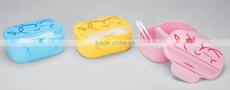 The handle set plastic lunch box for kids