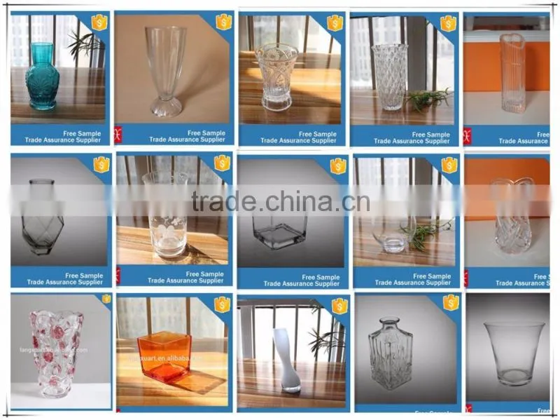 home goods decoration diamond design crystal glass cylinder vases