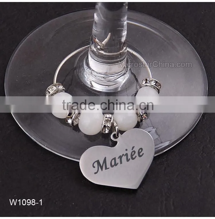 Wedding DIY Decorations French Luxurious Events Table Decorative Crafts Party Supplies Wine Glass Charms