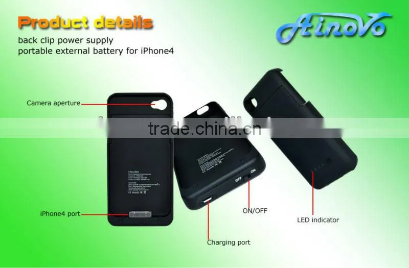 2013 portable back clip power supply,mobile battery charger case for iphone 4
