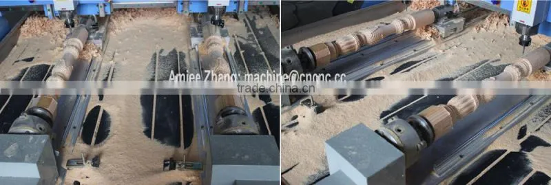 4 Axis 4 Spindles CNC Carver Router for Flat & Cylinder Material 1300*2500mm ZK-1325-4