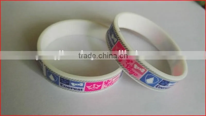 Promotional gift emboss/debossed/silk printing silicon magnetic bracelet