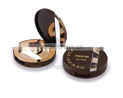 Acrylic glass small capacity custom black square recyclable compact powder case with mirror