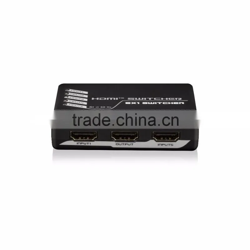 electronics 5 port hdmi switch v2.0 5x1 hdmi switch support 4kx2k@60Hz made in China
