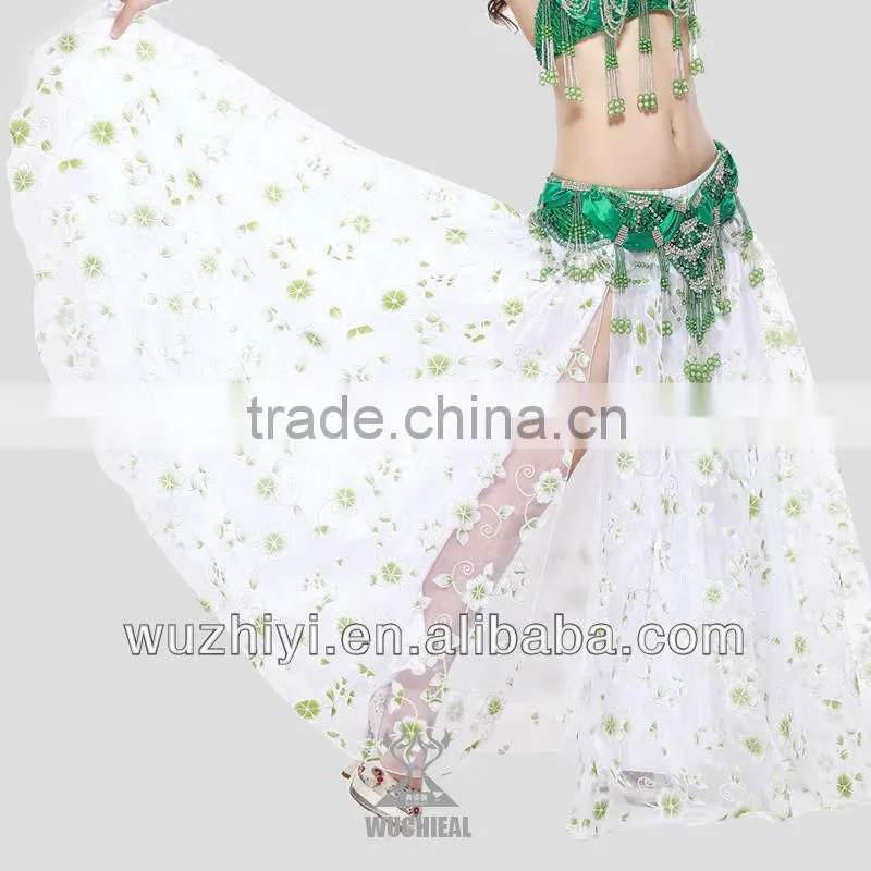Wuchieal Cheap Belly Dancing Side-Opening Skirt with Stamping and Printing