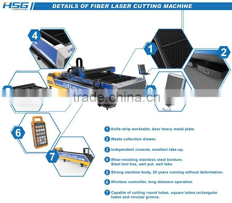 HSG Cnc Fiber Pipe Plate Laser Cutting Machine Price for 3 Meters Pipe