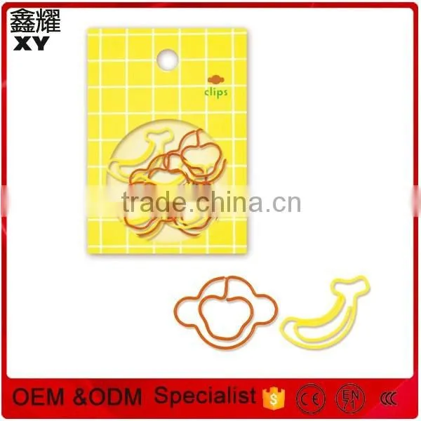 Golden color book shape paper metal clip for school