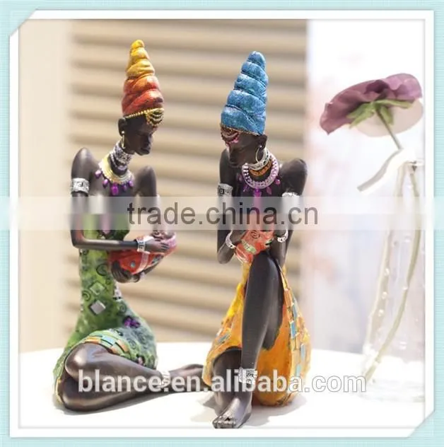 polyresin African mother figurine holy family figurine for home decoration