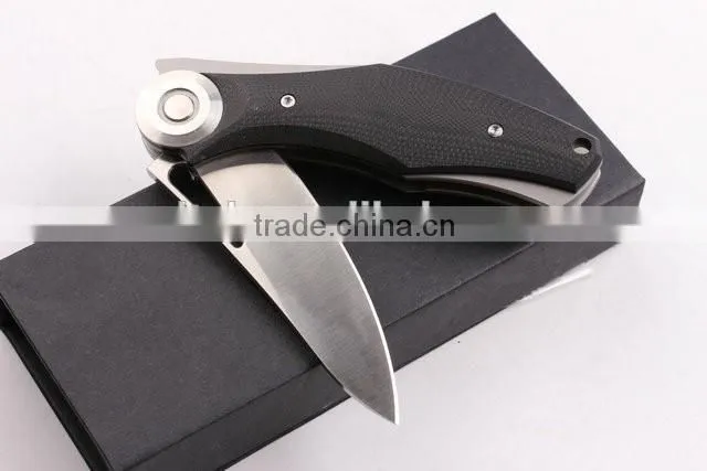 OEM Titanium alloy and G10 handle material knife with black gift box