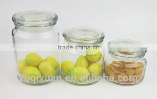 Round Clear Glass Candle Jar with Glass Lid