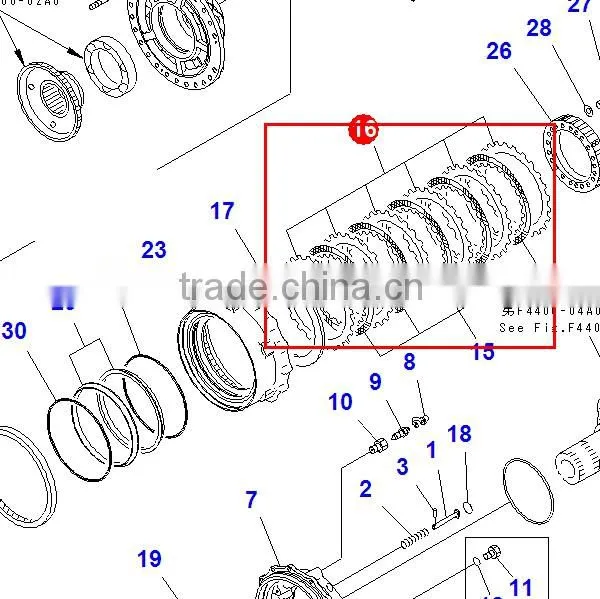Shante Songzheng WA420-3 wheel loader front wheel brake plate 232-25-51430