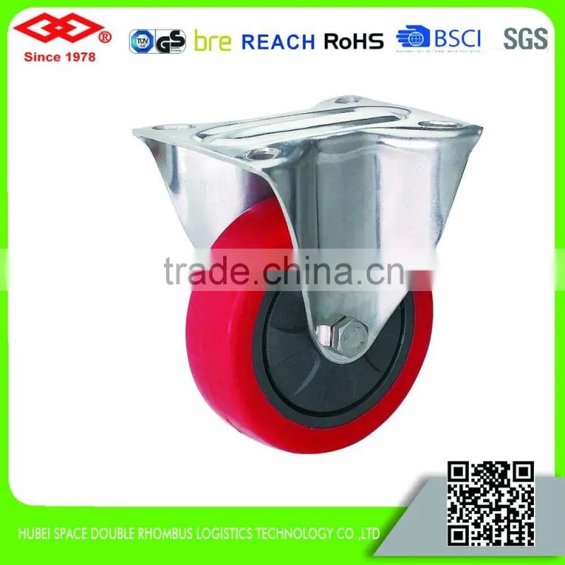 100mm-125mm Stainless steel polyurethane caster wheel with plastic center