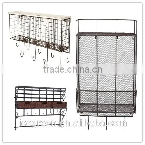 Wall Mounted Collapsible Metal Wire Mesh Storage Basket