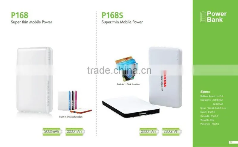 2016 Hot selling slim 3000mah credit card portable power bank silm bank power 2 IN 1 USB Charger