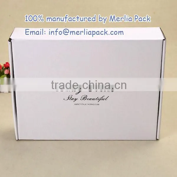 Fold and Tuck Cardboard Box Customize White Mailer Box with Tab Lock