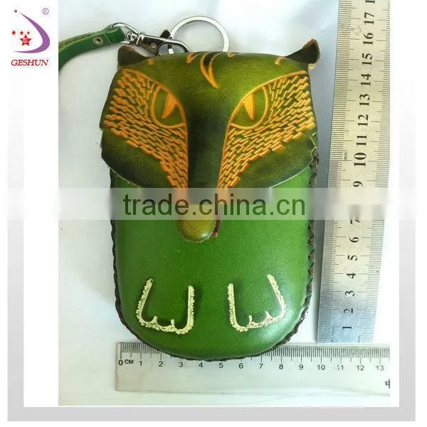 fox head leather coin wallet