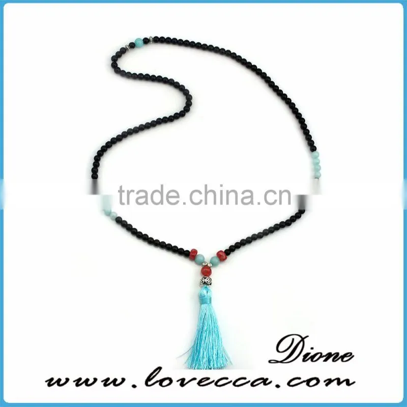 Personalized customized wholesale fashion yellow Tassel Pendant necklace