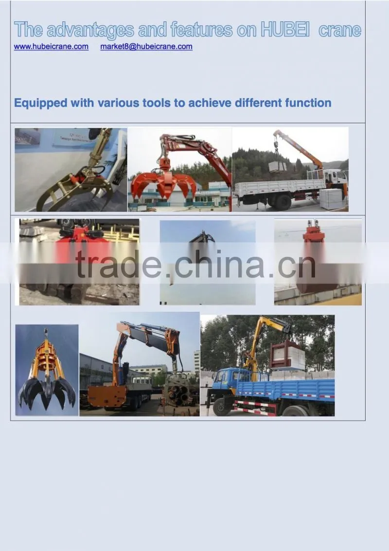 hand operated lifting equipment on truck, Model No.:SQ16S5, 16ton truck crane with telescopic booms.