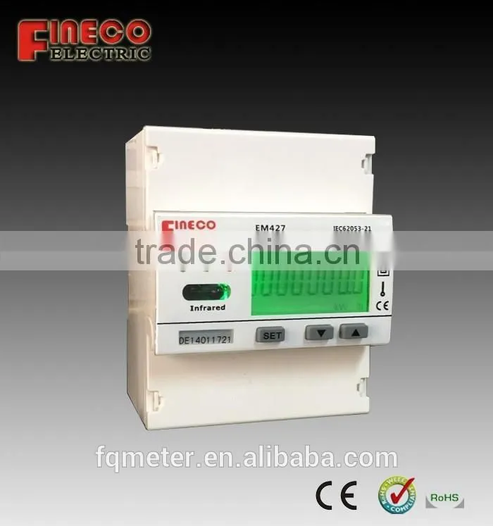 EM427 kwh meter single phase digital 120v smart electricity meter single phase single phase din rail watt-hour meter