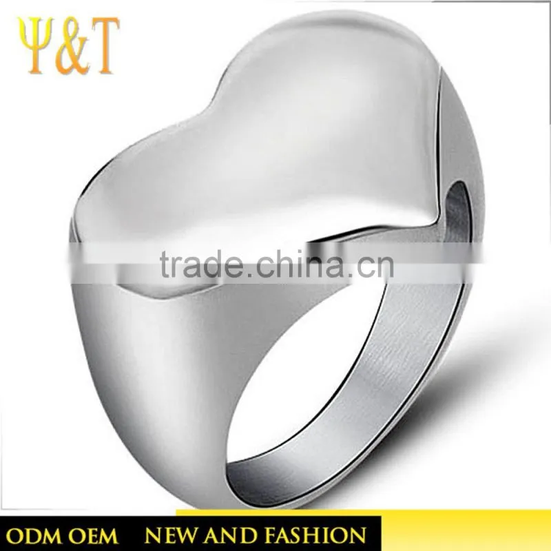 Jingli Jewelry design your own rings, stainless steel heart shape rings designs for girls (HS-035