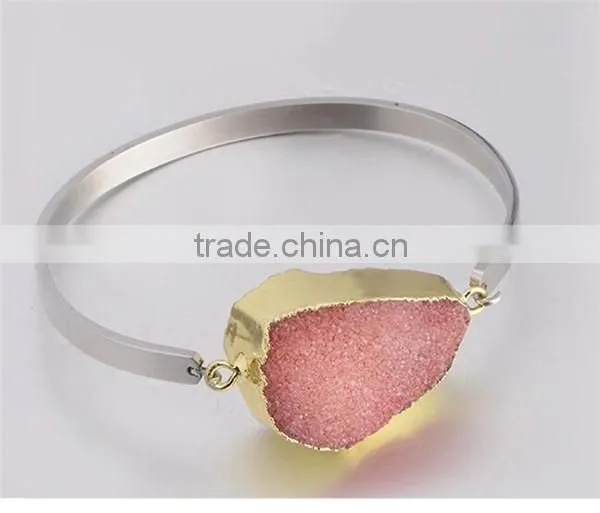 Fashion women's silver stainless steel quartz bracelet