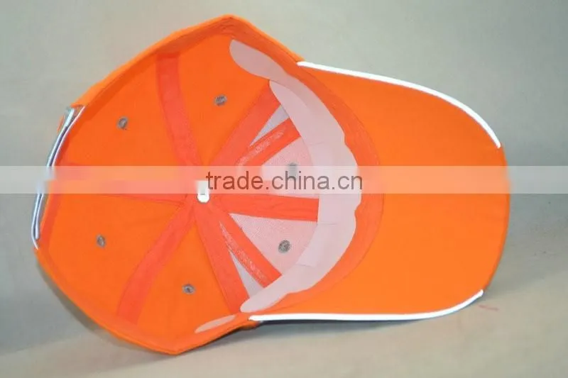 3M light-reflecting neon orange cap 8 panels cap 58cm for adult with velcro adjust back.