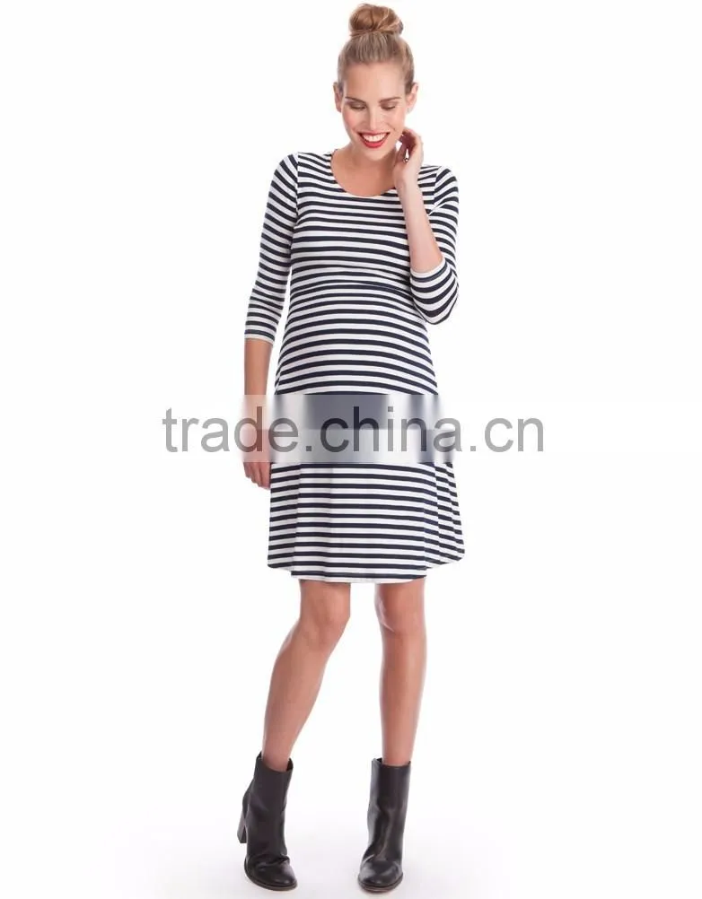 Slim Stripe Maternity Salwar Kameez Long sleeves
