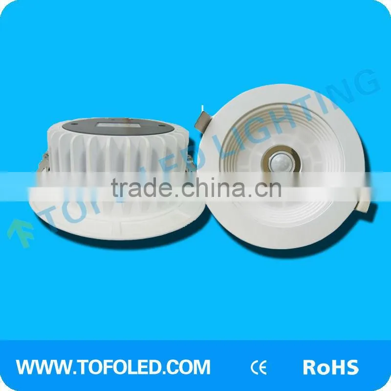 high power round aluminum motion sensor downlight