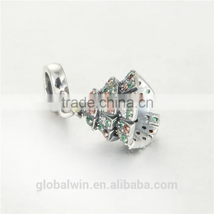 Christmas Tree Charm Me Products Charms European Charm Bracelet Necklace 100% Real 925 Sterling Silver S212 Aaa Cubic Zirconia