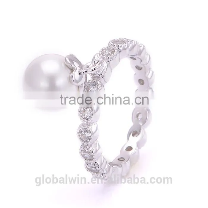 Freshwater Pearl Ring For Women Jewerly Silver 925 With Zircon Natural Pearl Rings