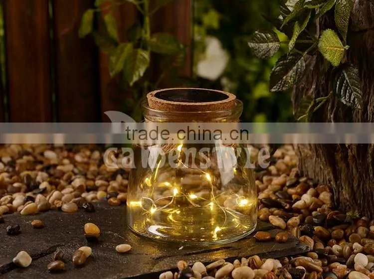 Water Bottle Glass Sun Jar Festival Decoration LED Hanging Solar Light