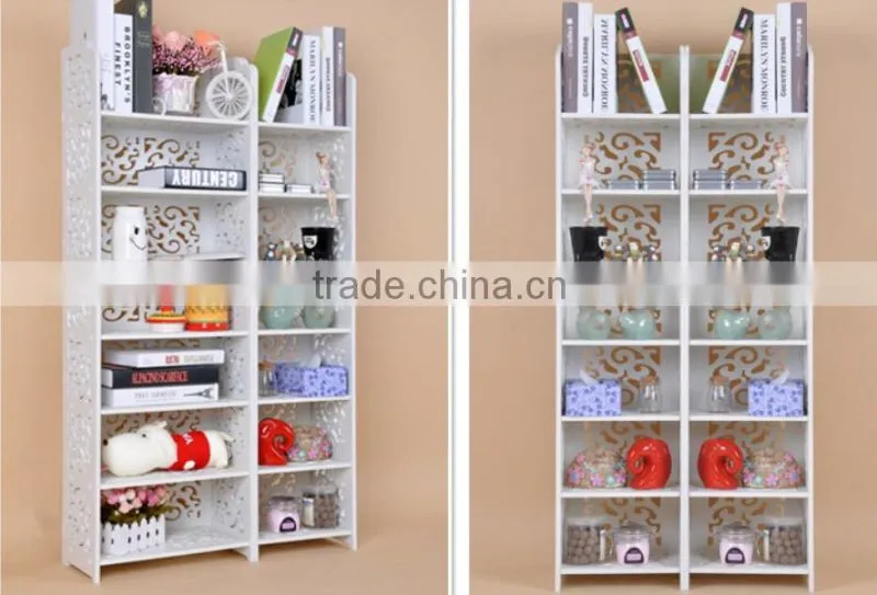DIY waterproof pure white color wooden cube bookcase (FH-BL0736)