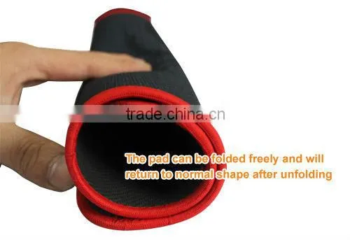 Dark Blue Cloth Surface Rubber Game Mouse Pad With Red Edge For Mouse
